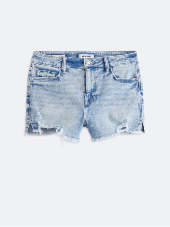 Vigoss Pants - Ace High Rise Frayed Hem Light Blue Distressed Shorts